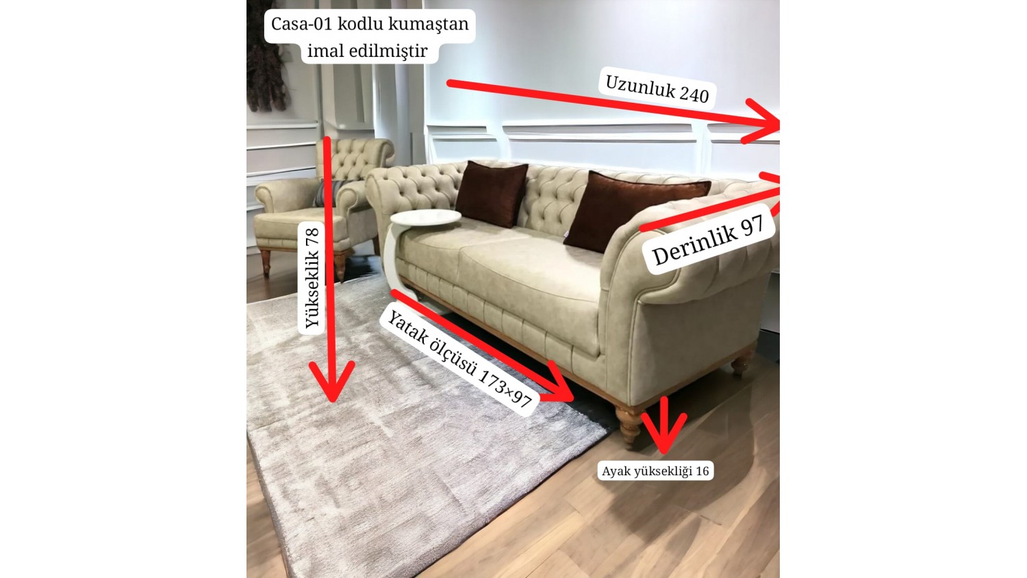 Klasik 3+1 Koltuk Takımı